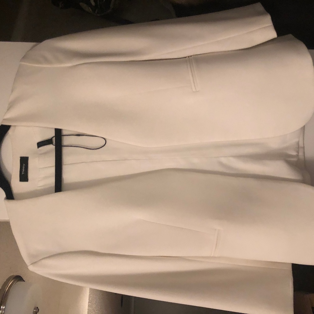 Theory White Blazer Size 0